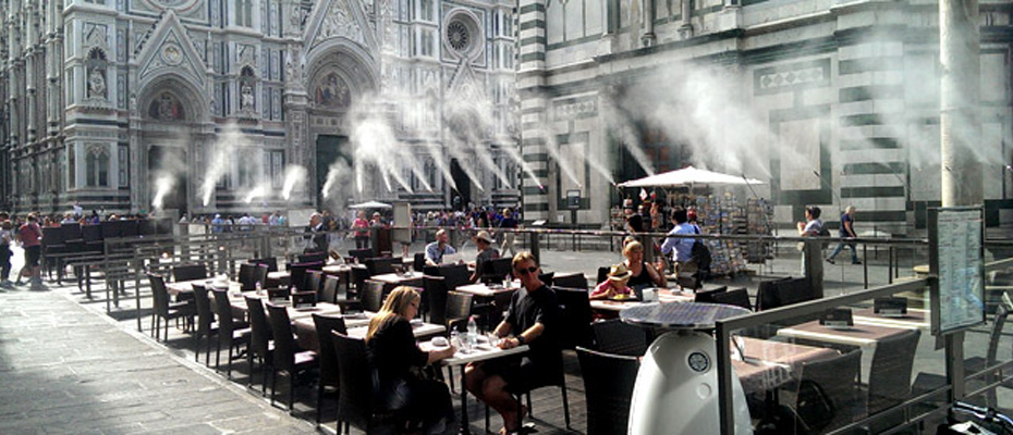 Raffrescatori professionali la nebulizzazione di EuroCooling System per le aziende